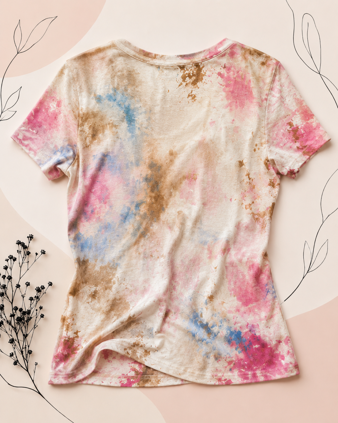 Women’s Abstract Floral Graphic V-Neck T-Shirt *