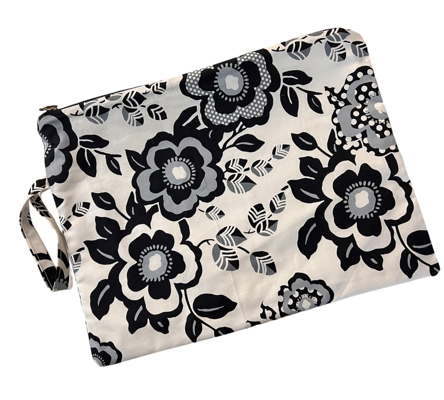 Black & Neural Two-Sided Clutch - Floral& Abstract