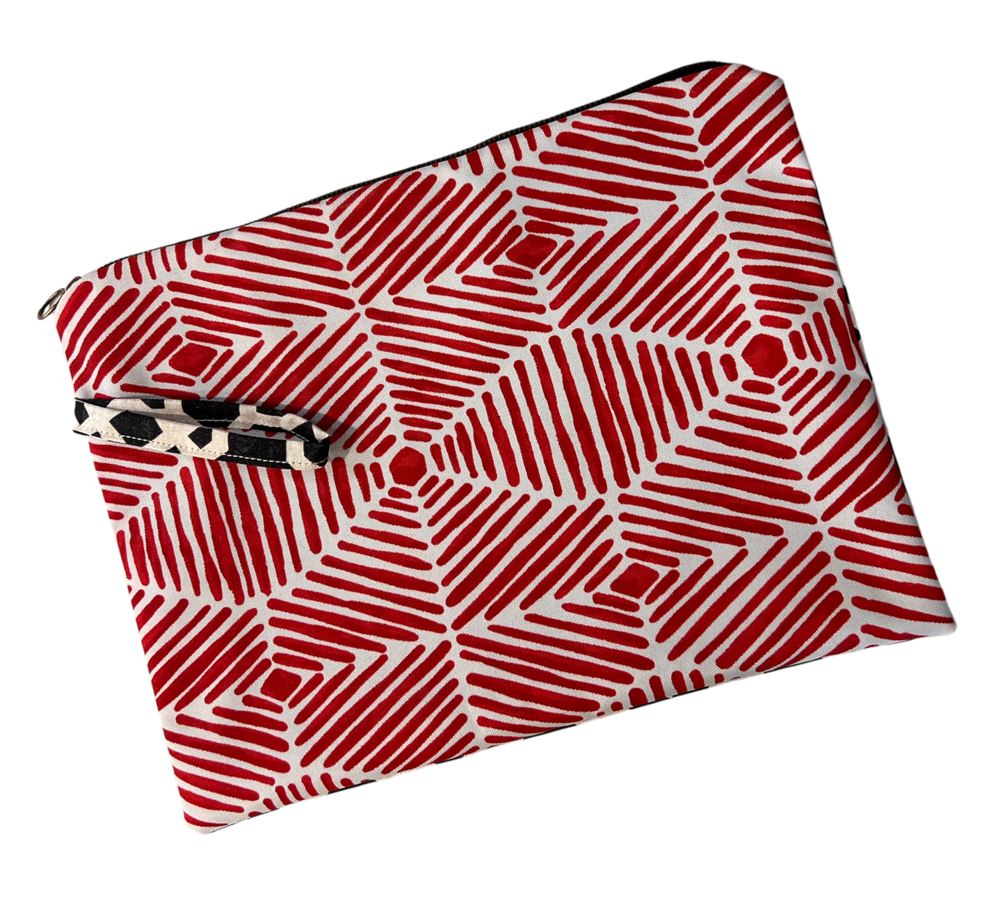 Geometric Statement Clutch - Red, Black & White
