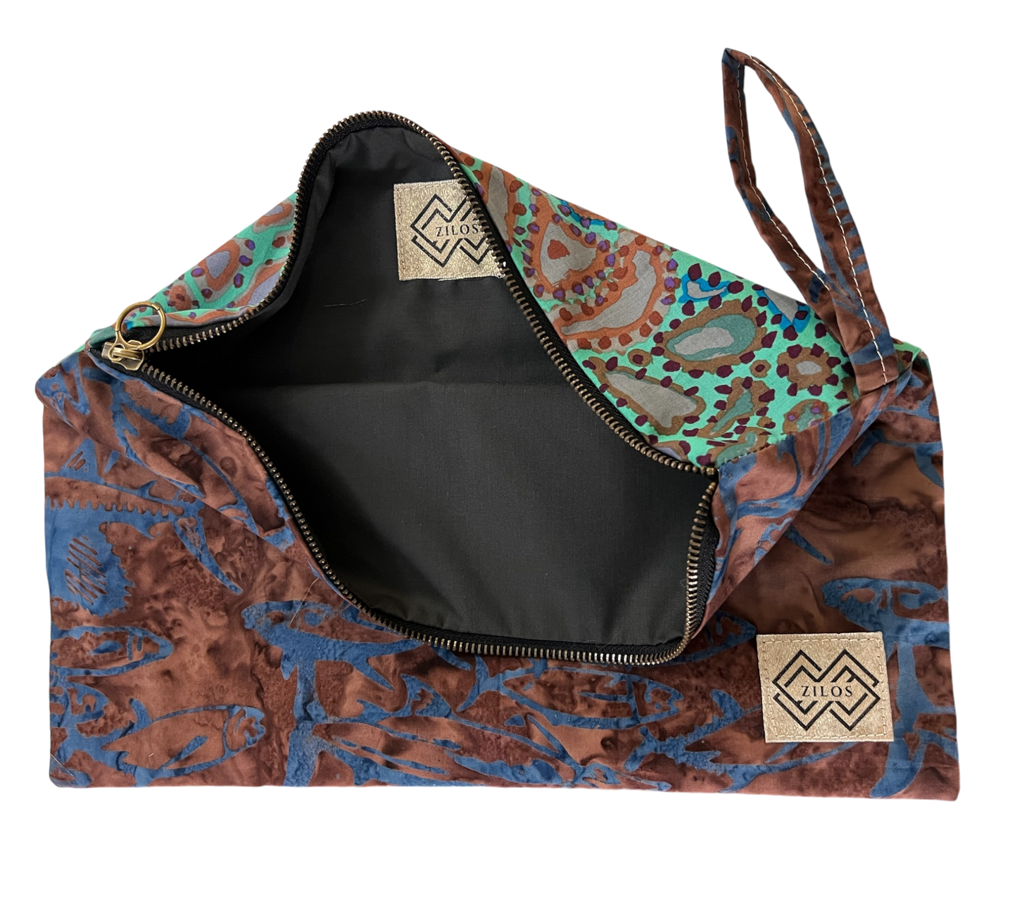 Versatile Dual-Design Purse: Turquoise & Brown Elegance