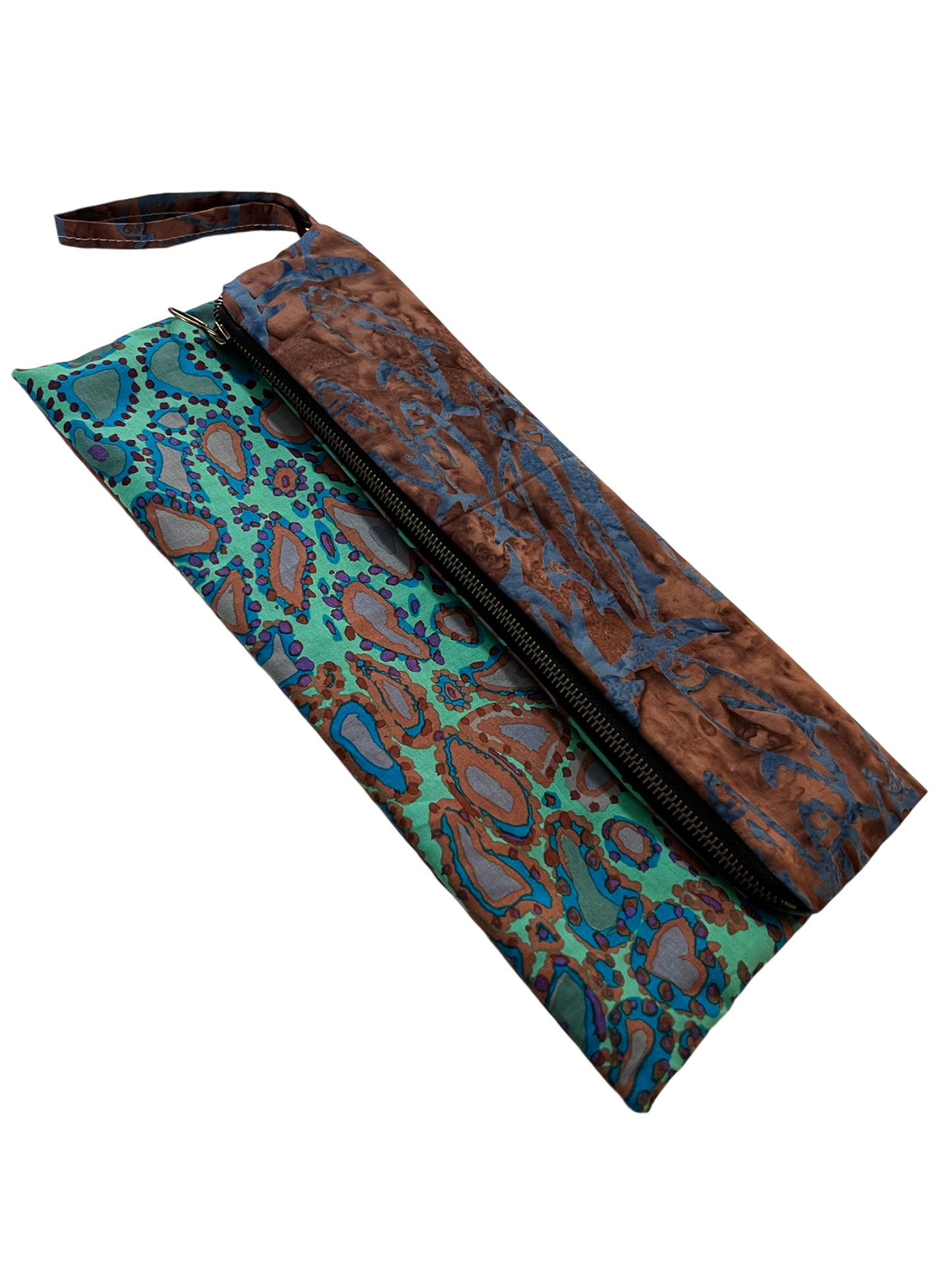 Versatile Dual-Design Purse: Turquoise & Brown Elegance