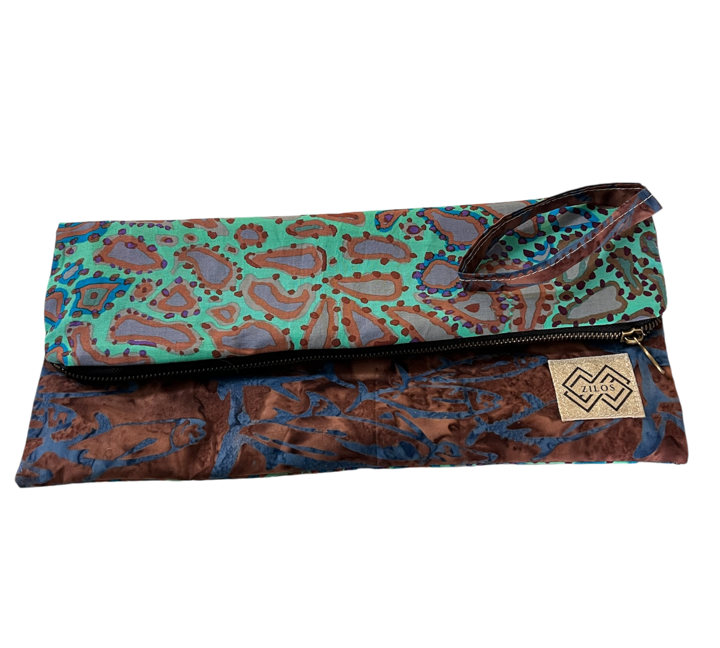 Versatile Dual-Design Purse: Turquoise & Brown Elegance