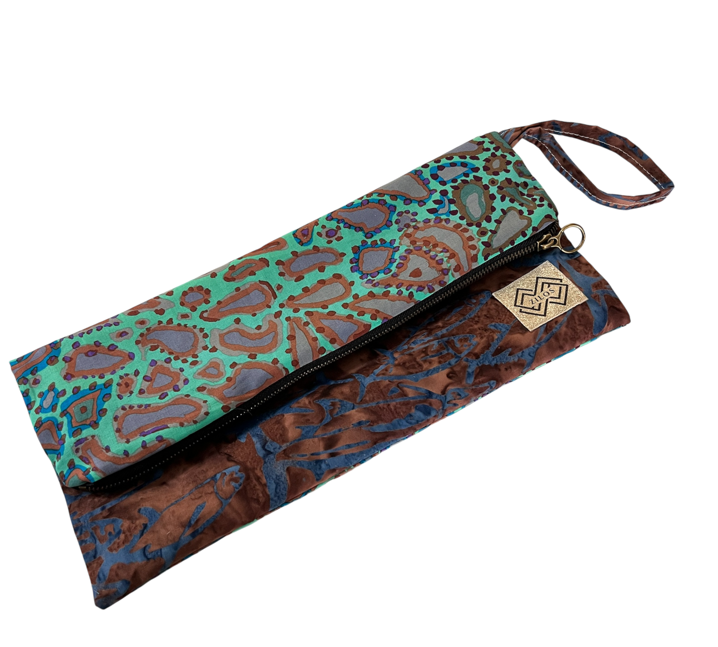 Versatile Dual-Design Purse: Turquoise & Brown Elegance