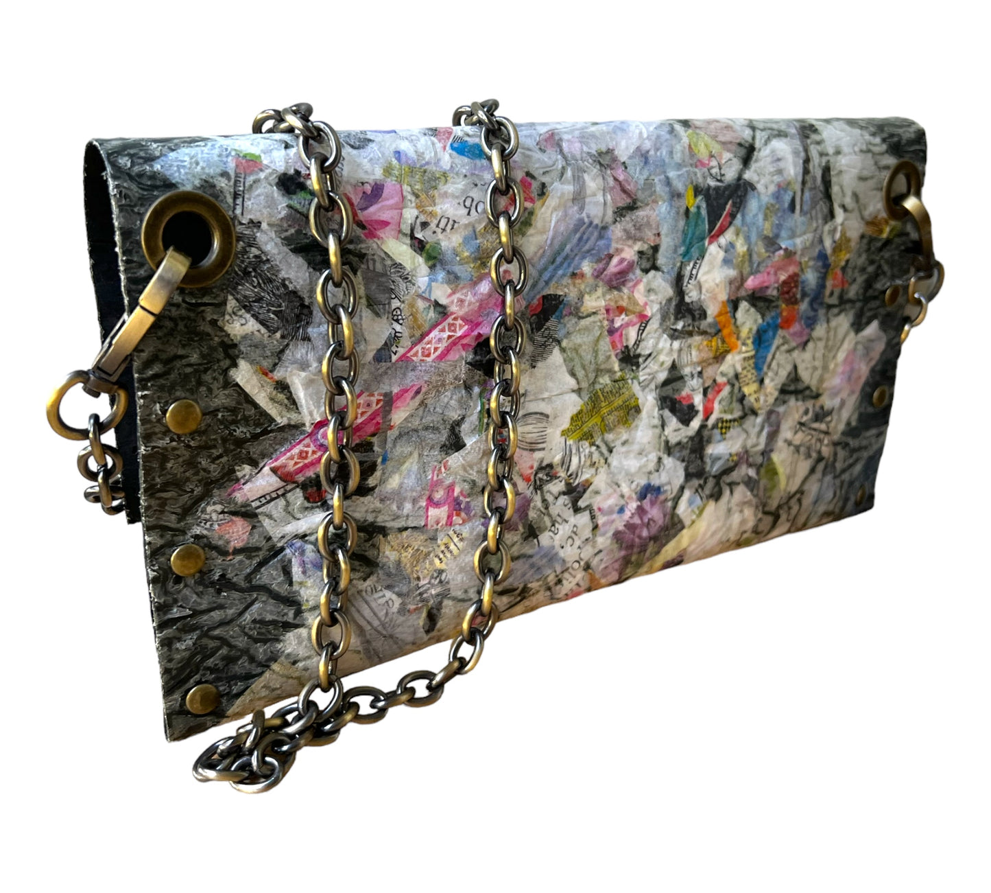 Vegan Handbag Recycled - Decoupaged