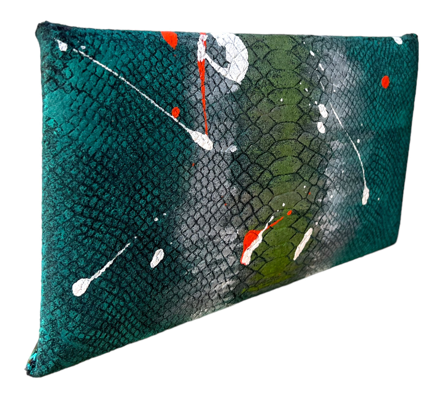 Crocodile Embossed Felt Hand-Painted Envelope Bag