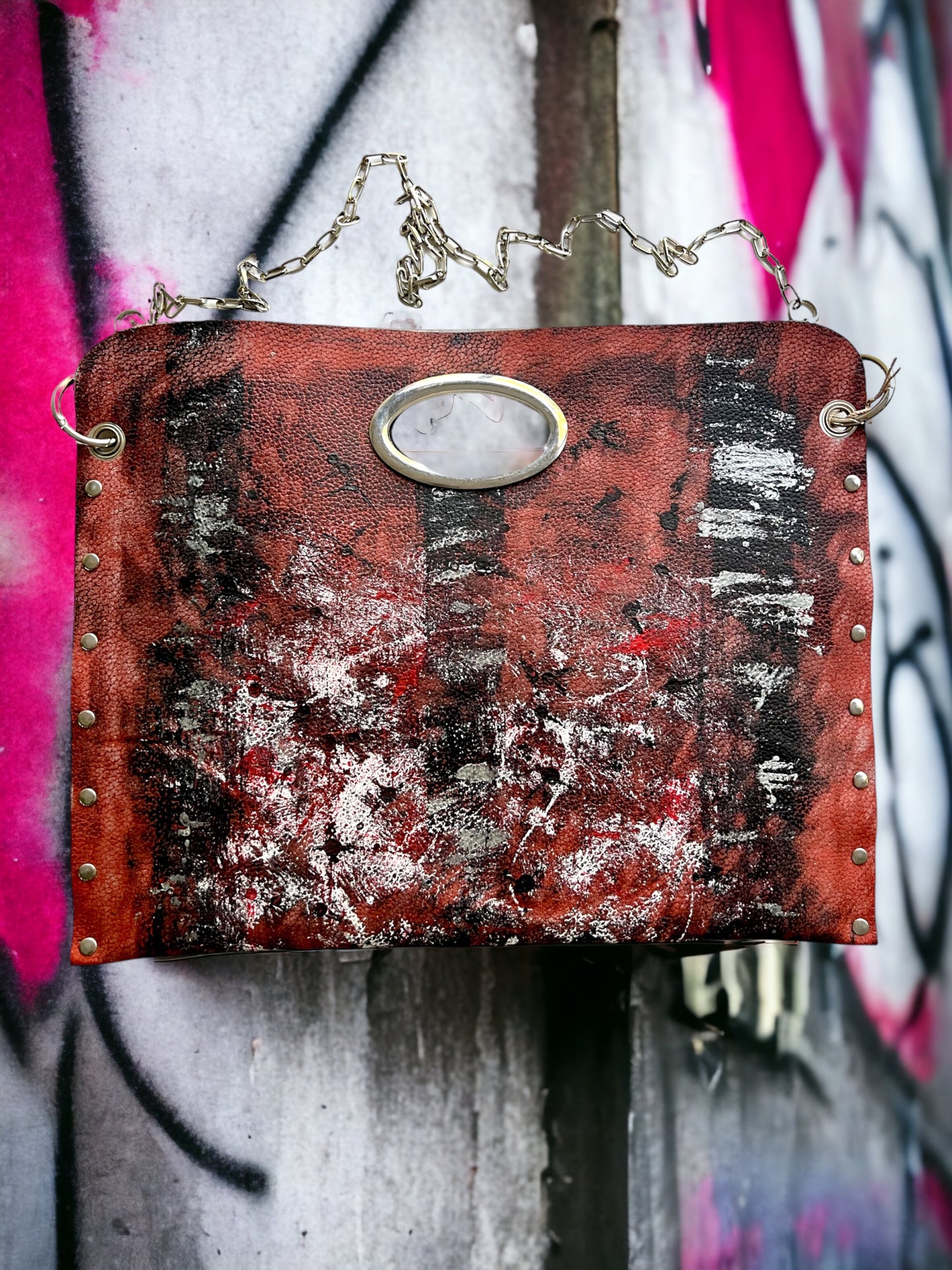 Orange Rusty Red Horizon Leather Bag