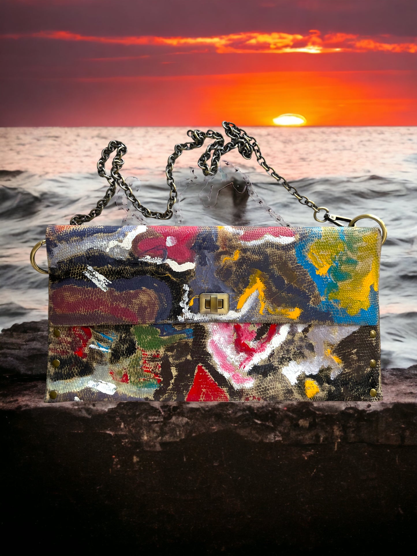 Embellished Art on Shoulder Bag