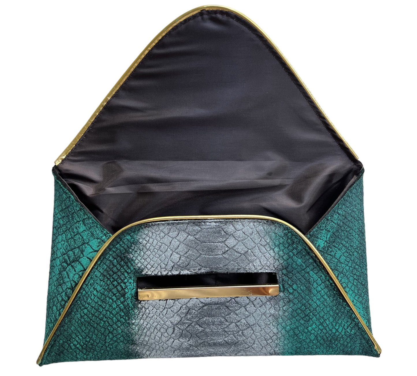 Crocodile Embossed Felt Hand-Painted Envelope Bag