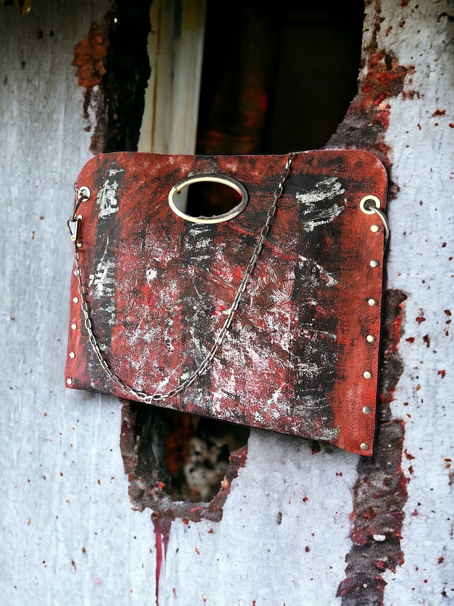 Orange Rusty Red Horizon Leather Bag