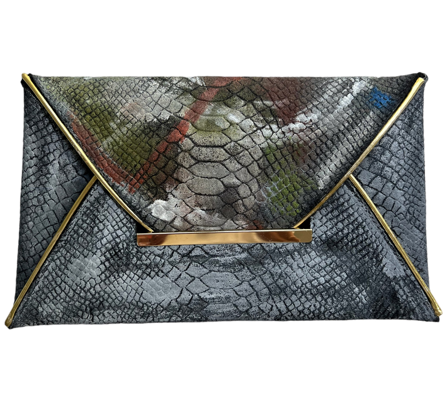 Hand-painted Felt Envelope Women's Clutch