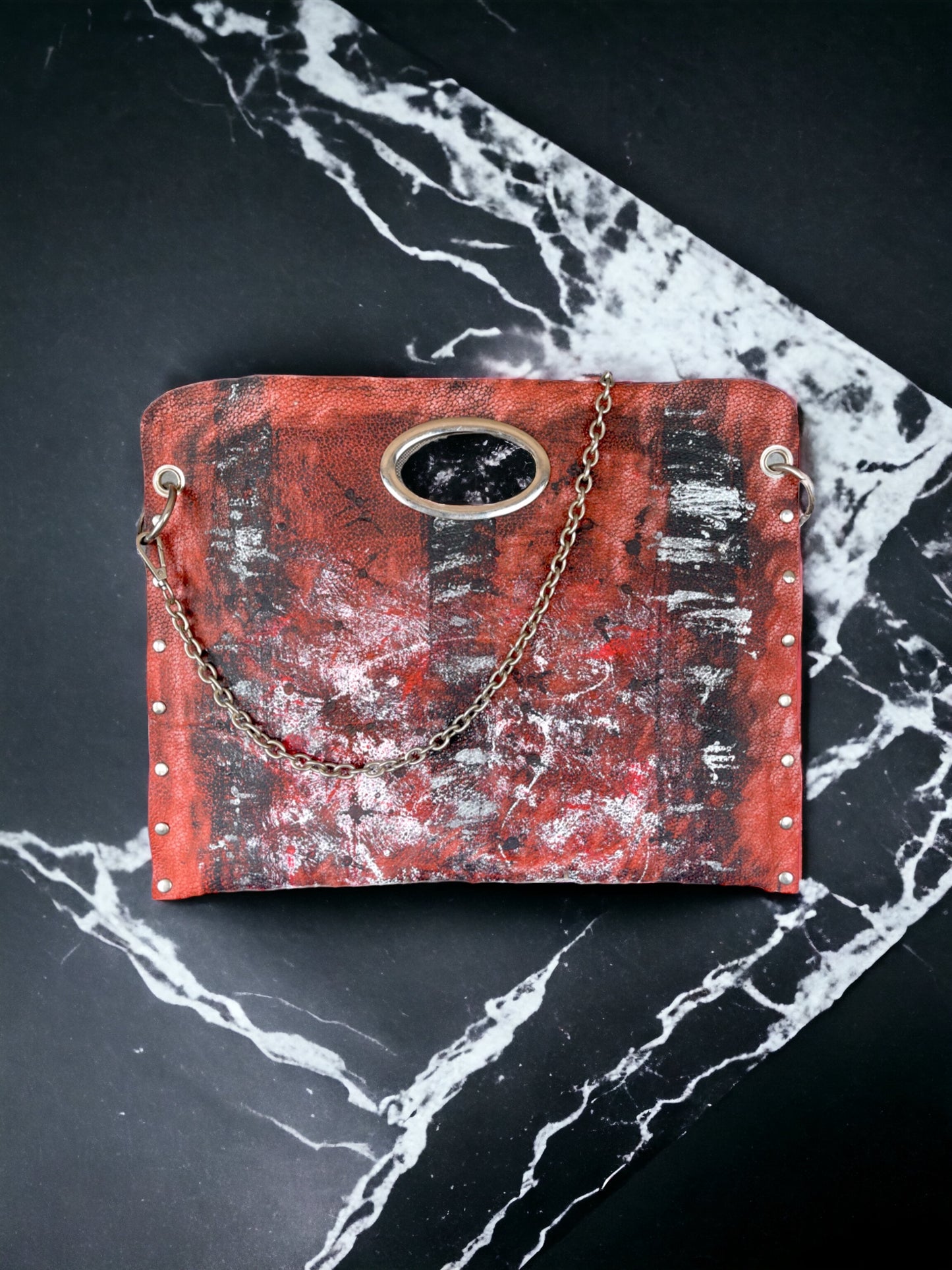 Orange Rusty Red Horizon Leather Bag
