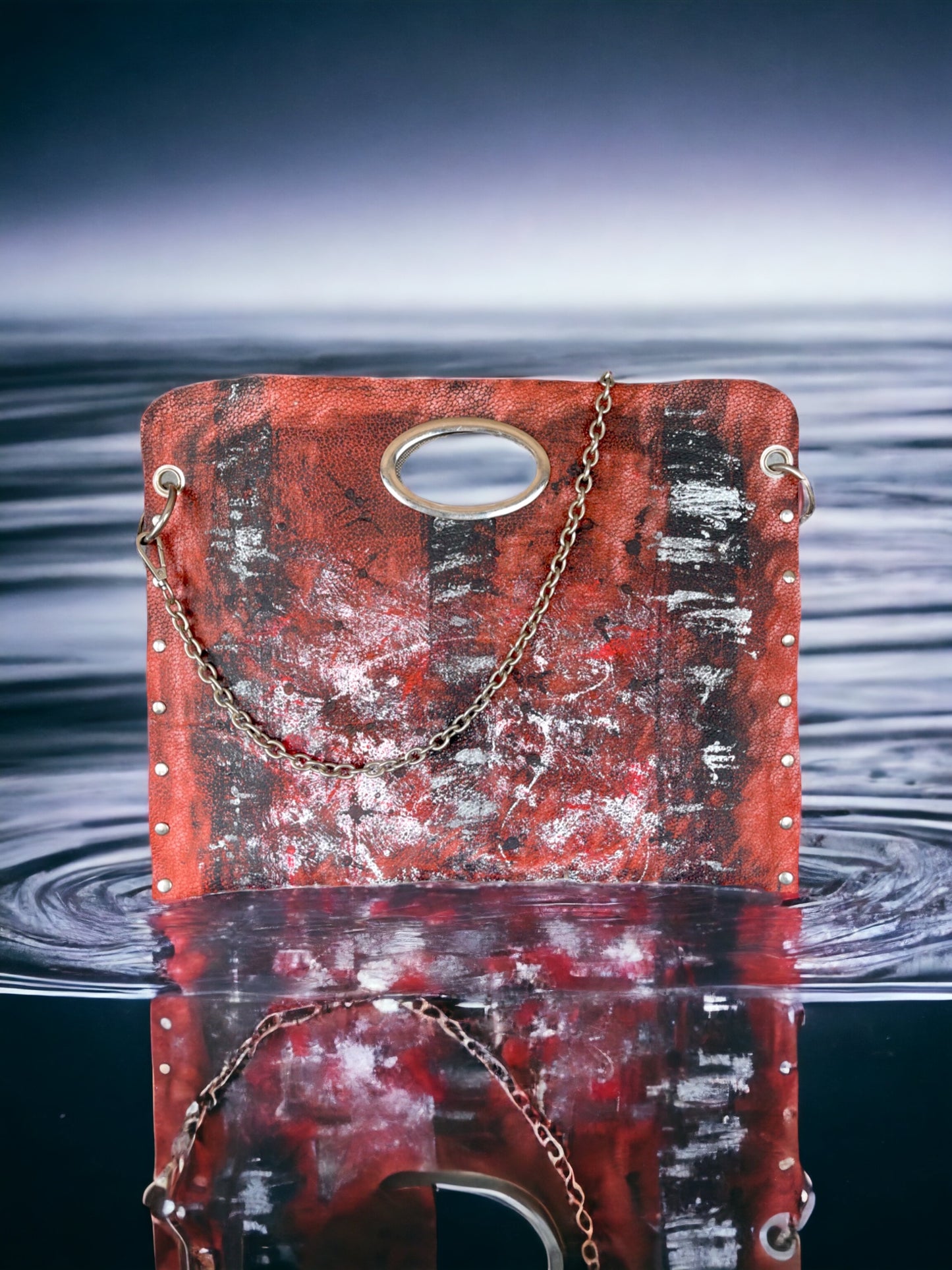 Orange Rusty Red Horizon Leather Bag