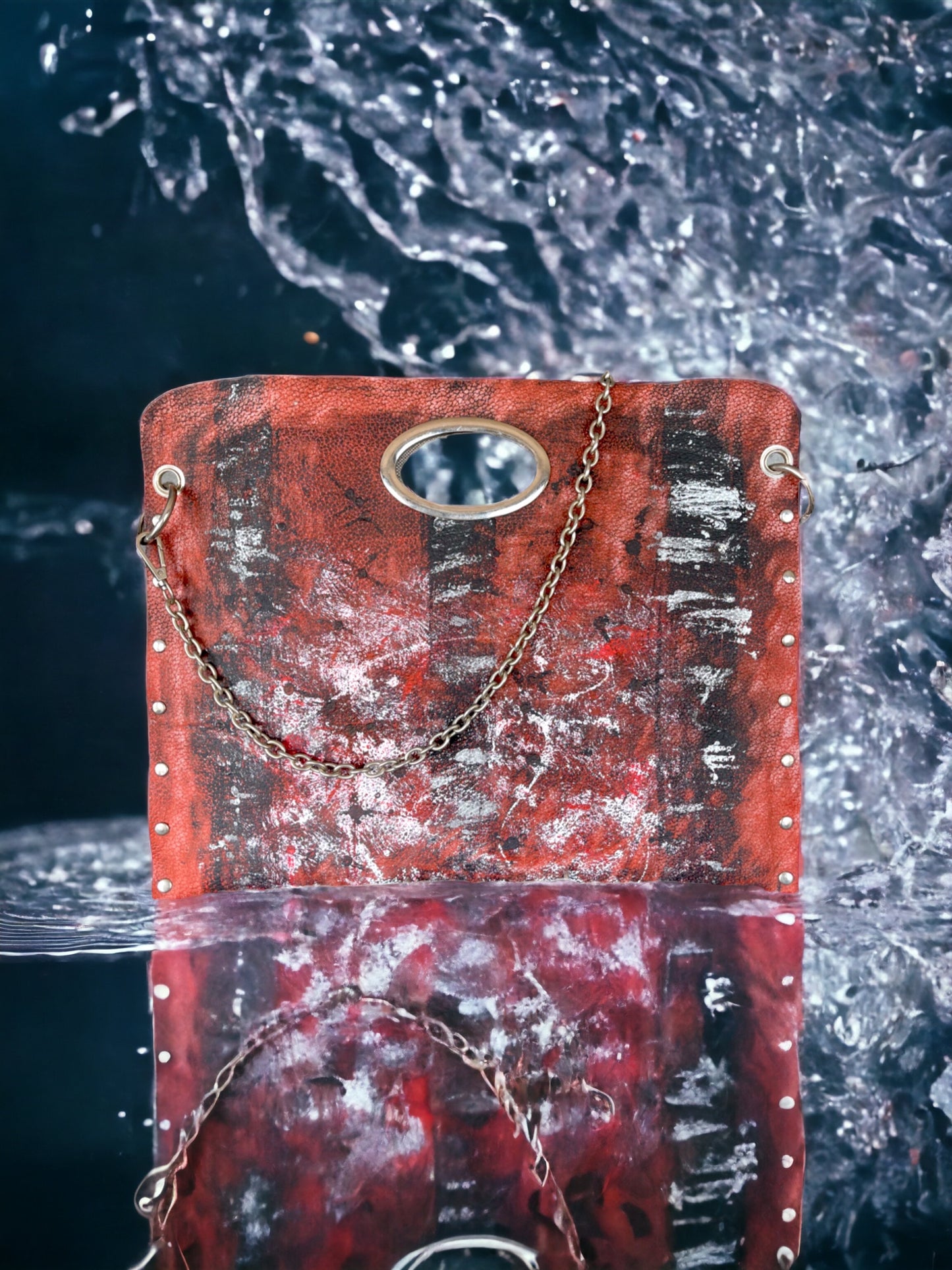 Orange Rusty Red Horizon Leather Bag