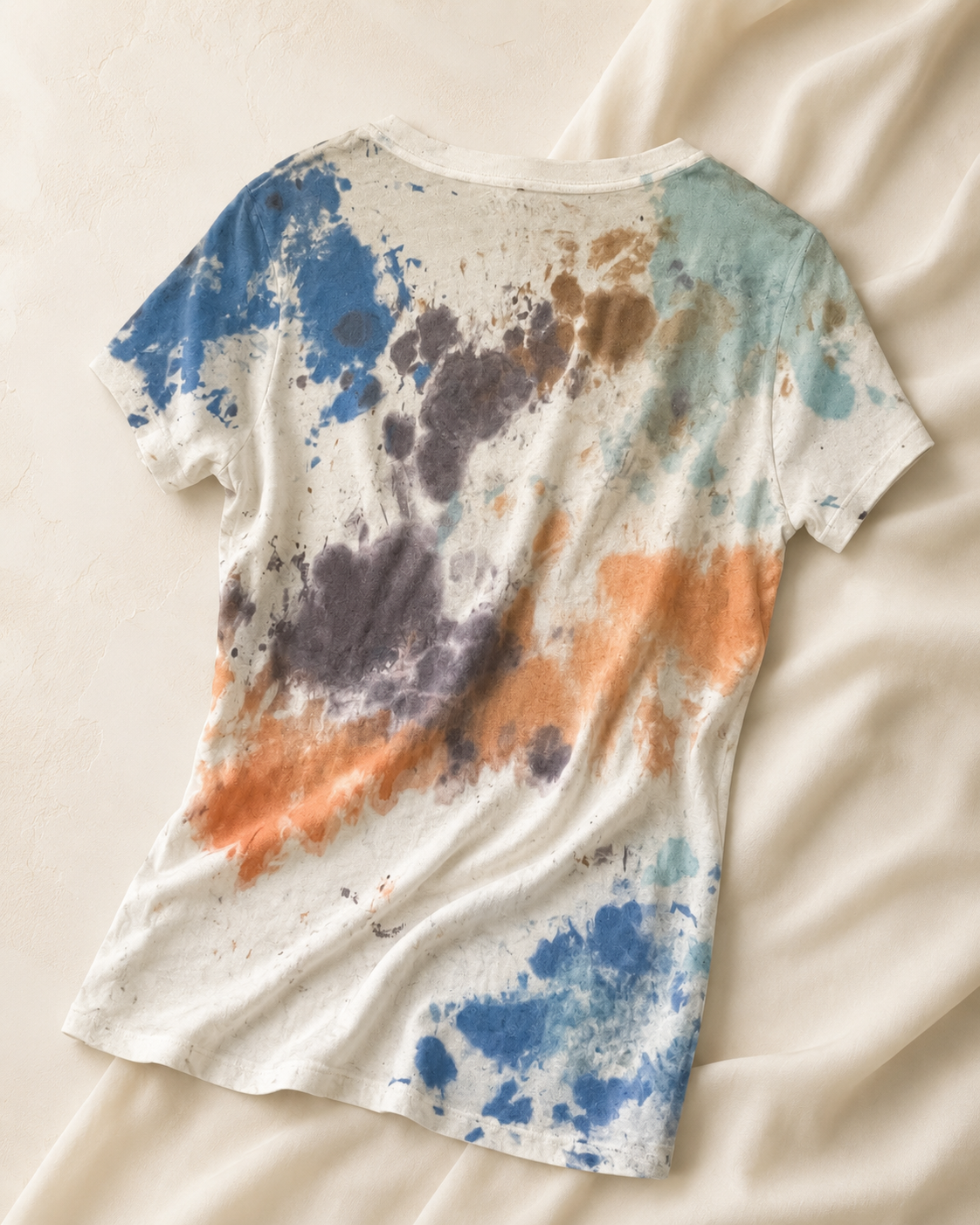 Women’s Floral Graphic V-Neck T-Shirt with Painted Details *