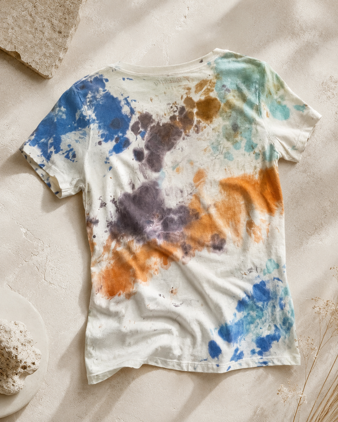 Women’s Floral Graphic V-Neck T-Shirt with Painted Details *