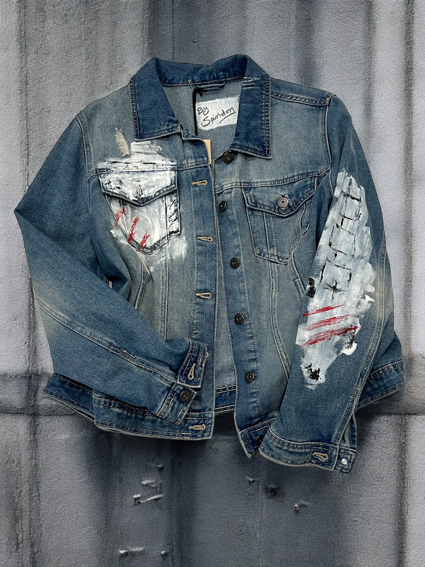 Hand-Painted Unisex Denim Jacket - Modern Streetwear Fashion