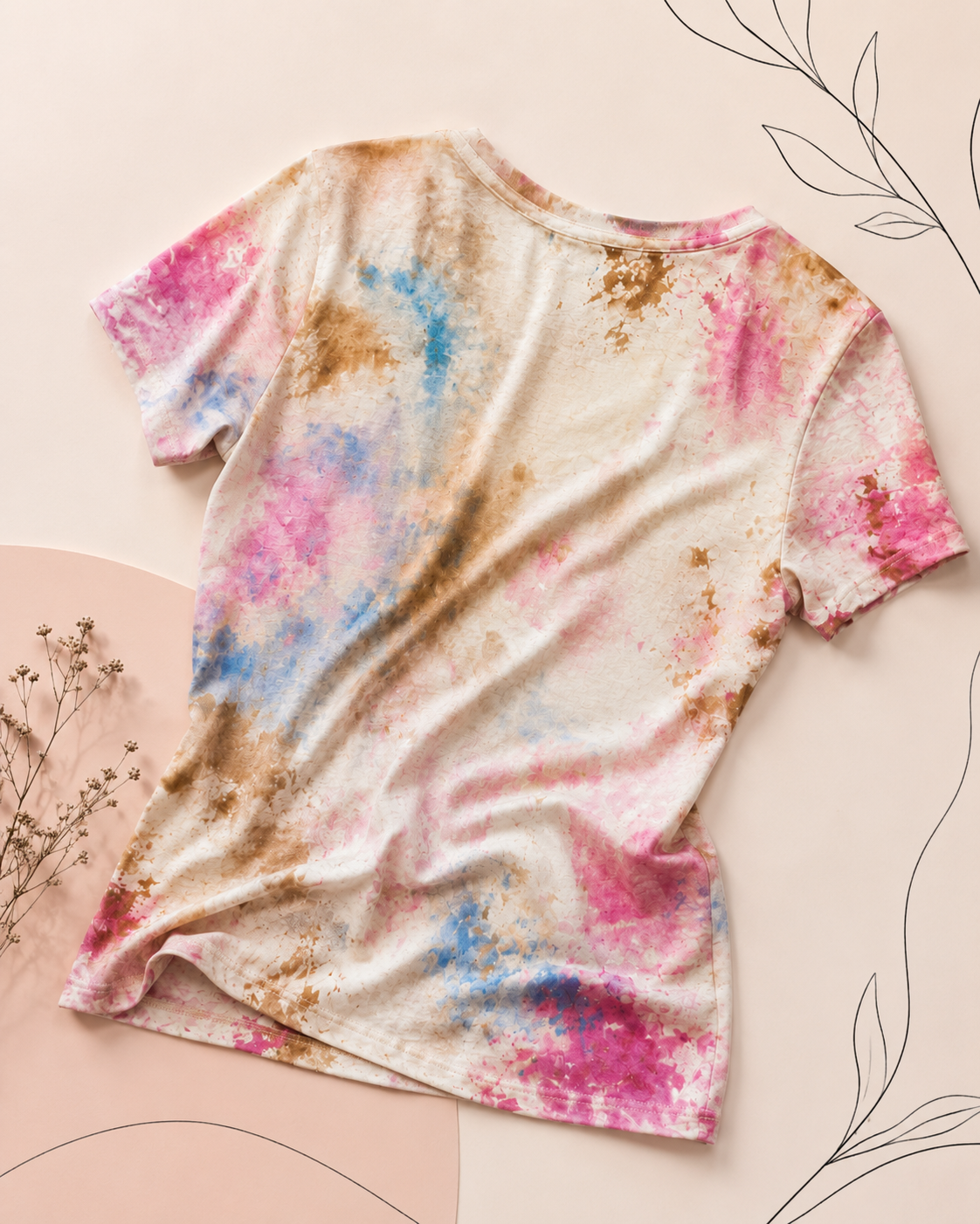 Women’s Abstract Floral Graphic V-Neck T-Shirt *
