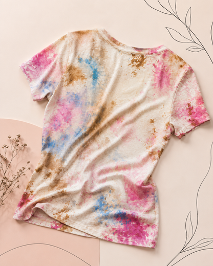 Women’s Abstract Floral Graphic V-Neck T-Shirt *