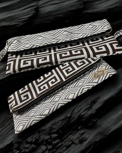 Geometriic Cotton Clutch - Greek Key Design