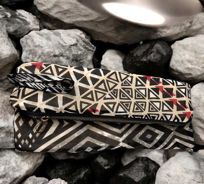 Two-Sided Geometric Clutch - Earth Tones