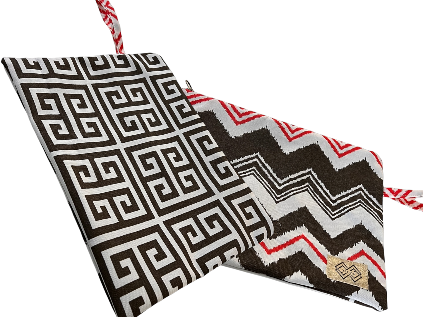 Zigzag and Meander Pattern Canvas Bag