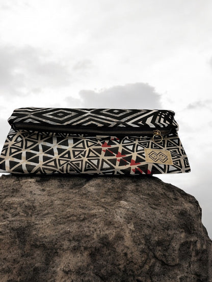 Two-Sided Geometric Clutch - Earth Tones