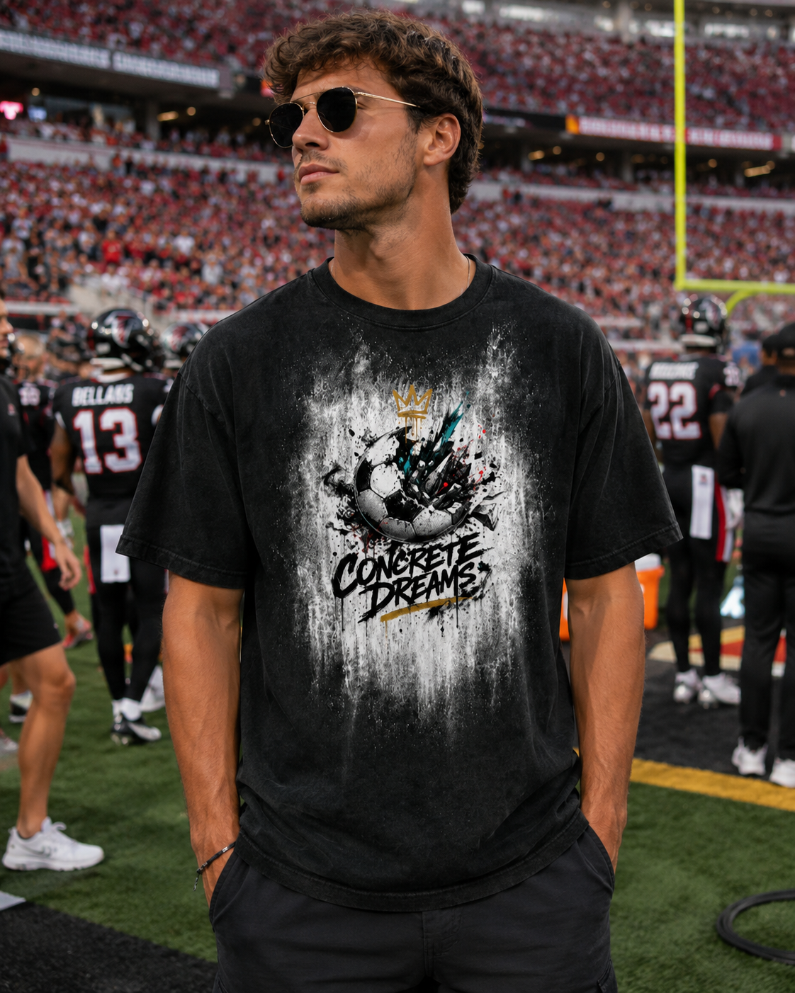 Black Soccer Graphic T-Shirt for Men | Streetwear Tee