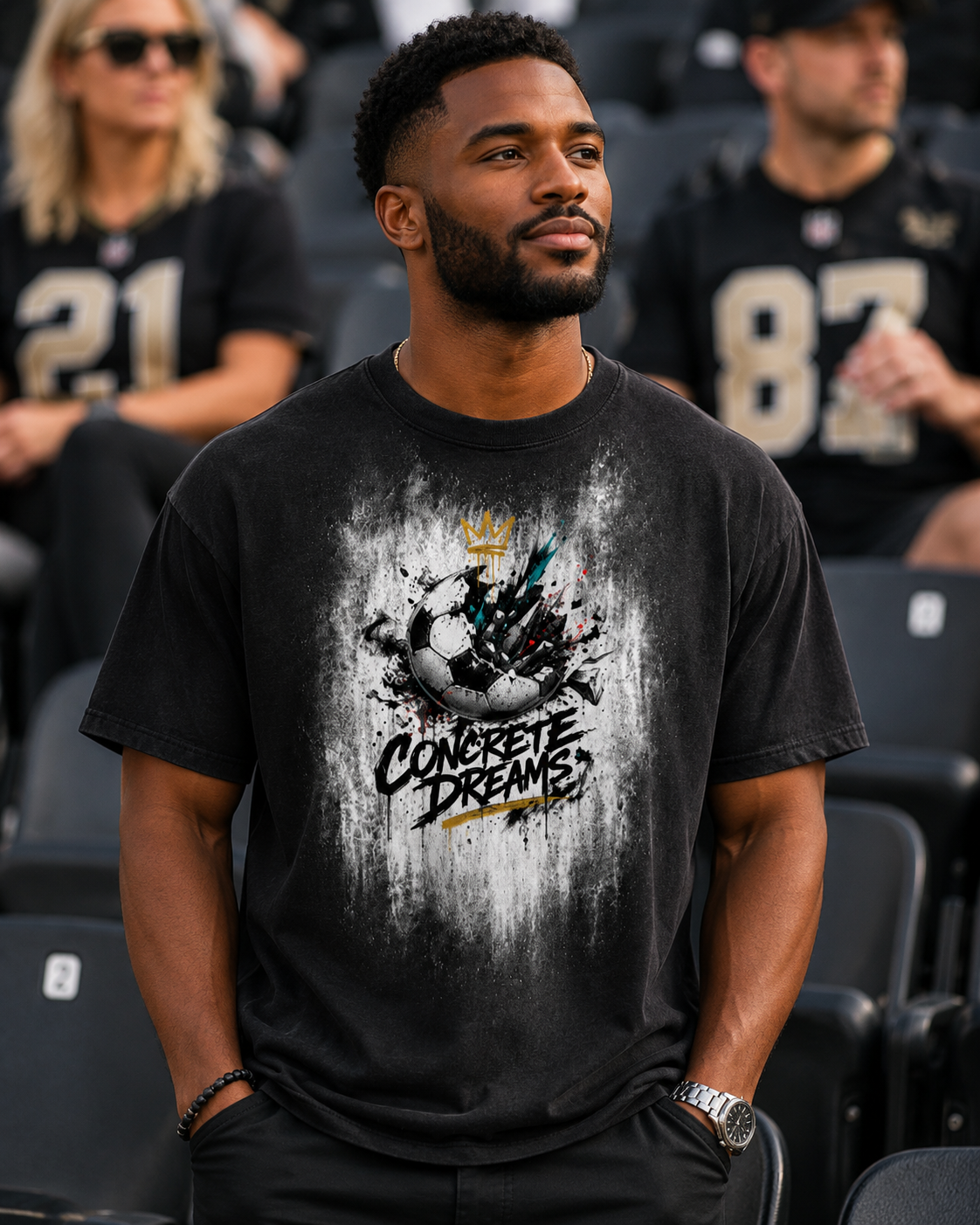Black Soccer Graphic T-Shirt for Men | Streetwear Tee
