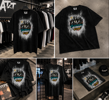 Sunday Street King Black Graphic T-Shirt | Hand-Painted Streetwear Tee