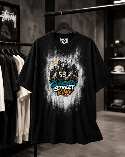 Sunday Street King Black Graphic T-Shirt | Hand-Painted Streetwear Tee