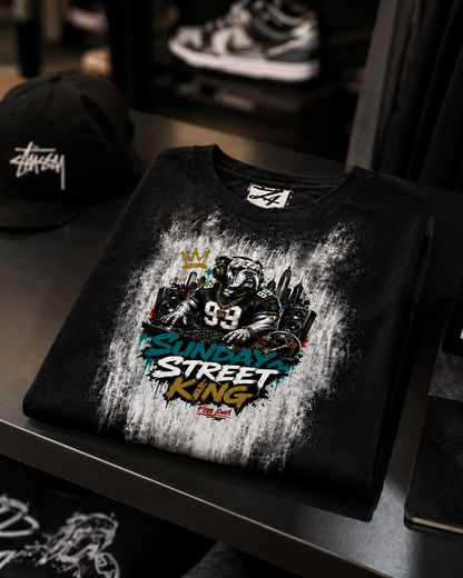 Sunday Street King Black Graphic T-Shirt | Hand-Painted Streetwear Tee