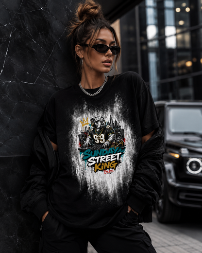 Sunday Street King Black Graphic T-Shirt | Hand-Painted Streetwear Tee