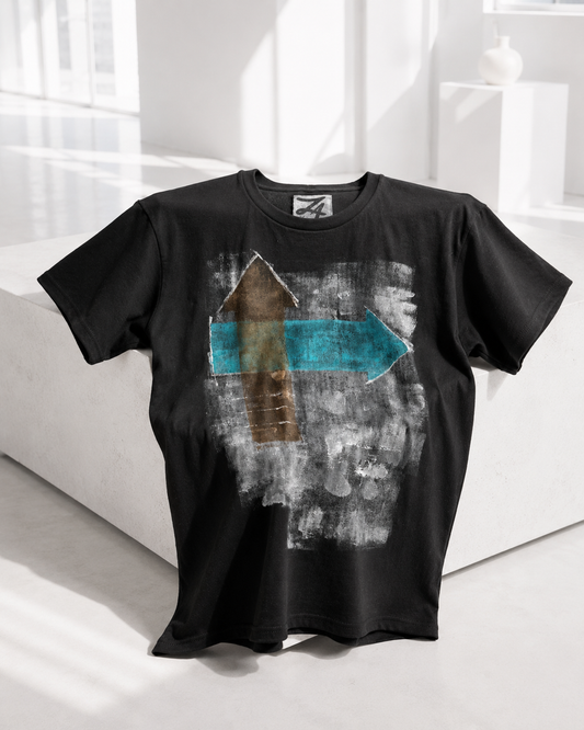 Men’s Black Graphic T-Shirt | Hand-Painted Abstract Streetwear Tee