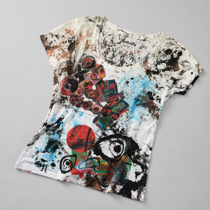 Women’s Abstract Graphic Scoop Neck T-Shirt *