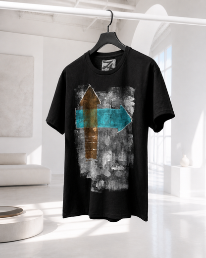 Men’s Black Graphic T-Shirt | Hand-Painted Abstract Streetwear Tee