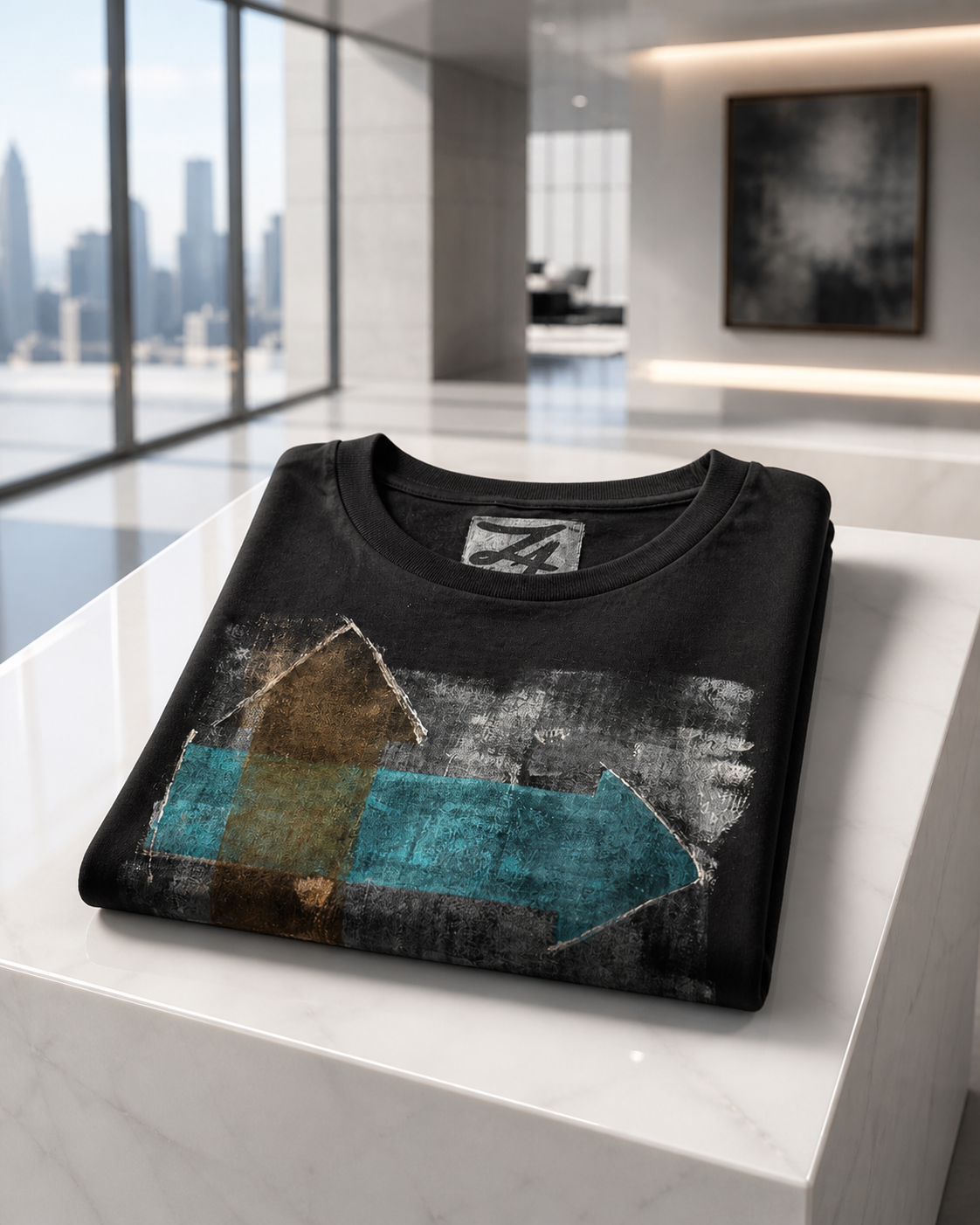 Men’s Black Graphic T-Shirt | Hand-Painted Abstract Streetwear Tee