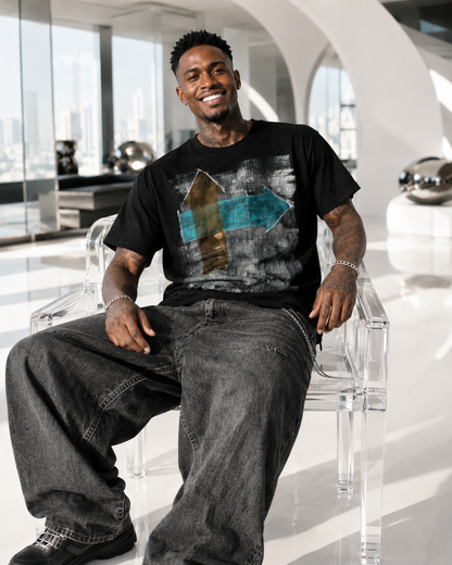 Men’s Black Graphic T-Shirt | Hand-Painted Abstract Streetwear Tee