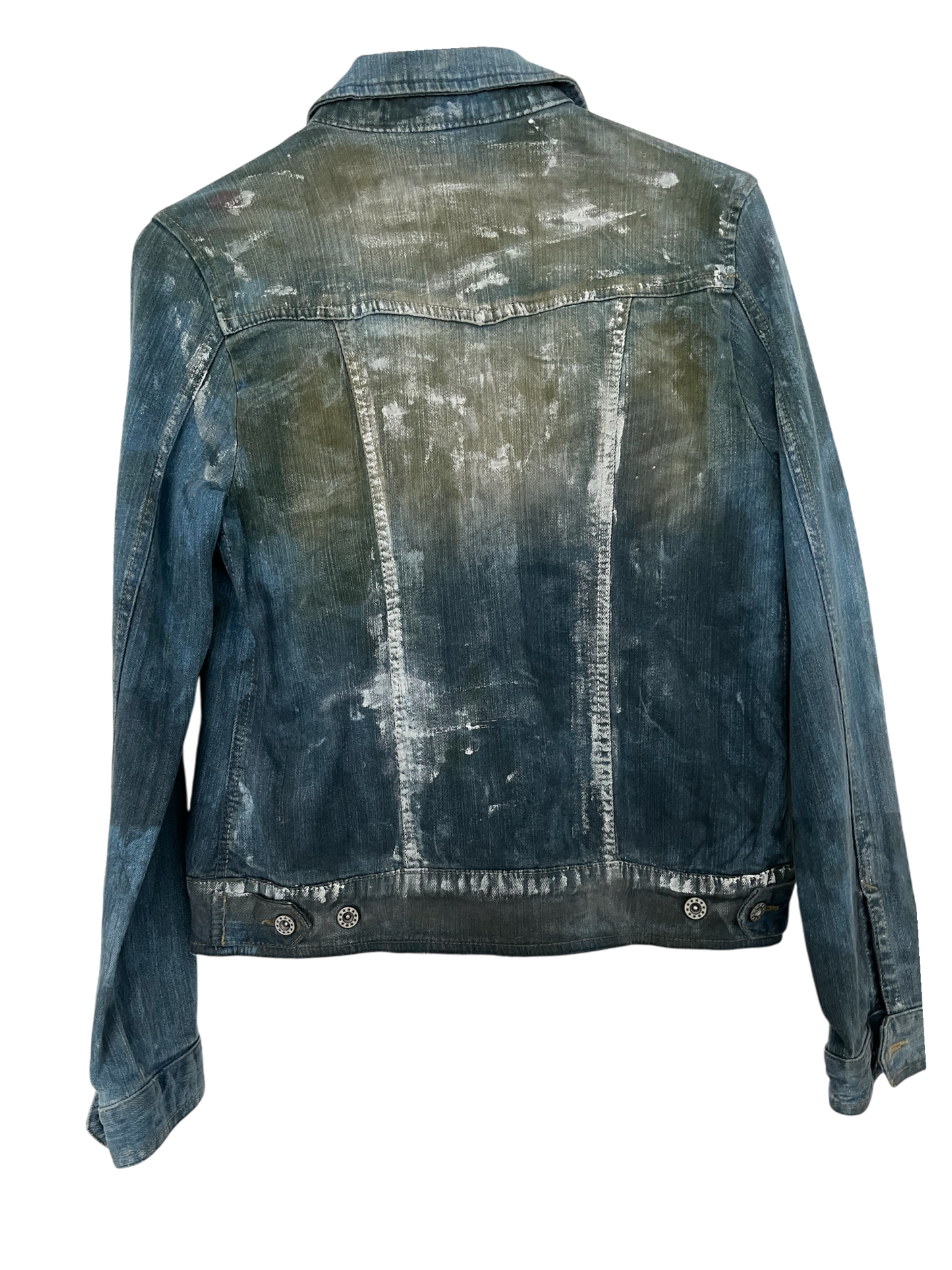 Modern Grunge Hand-Painted Denim Jacket - Streetwear Style