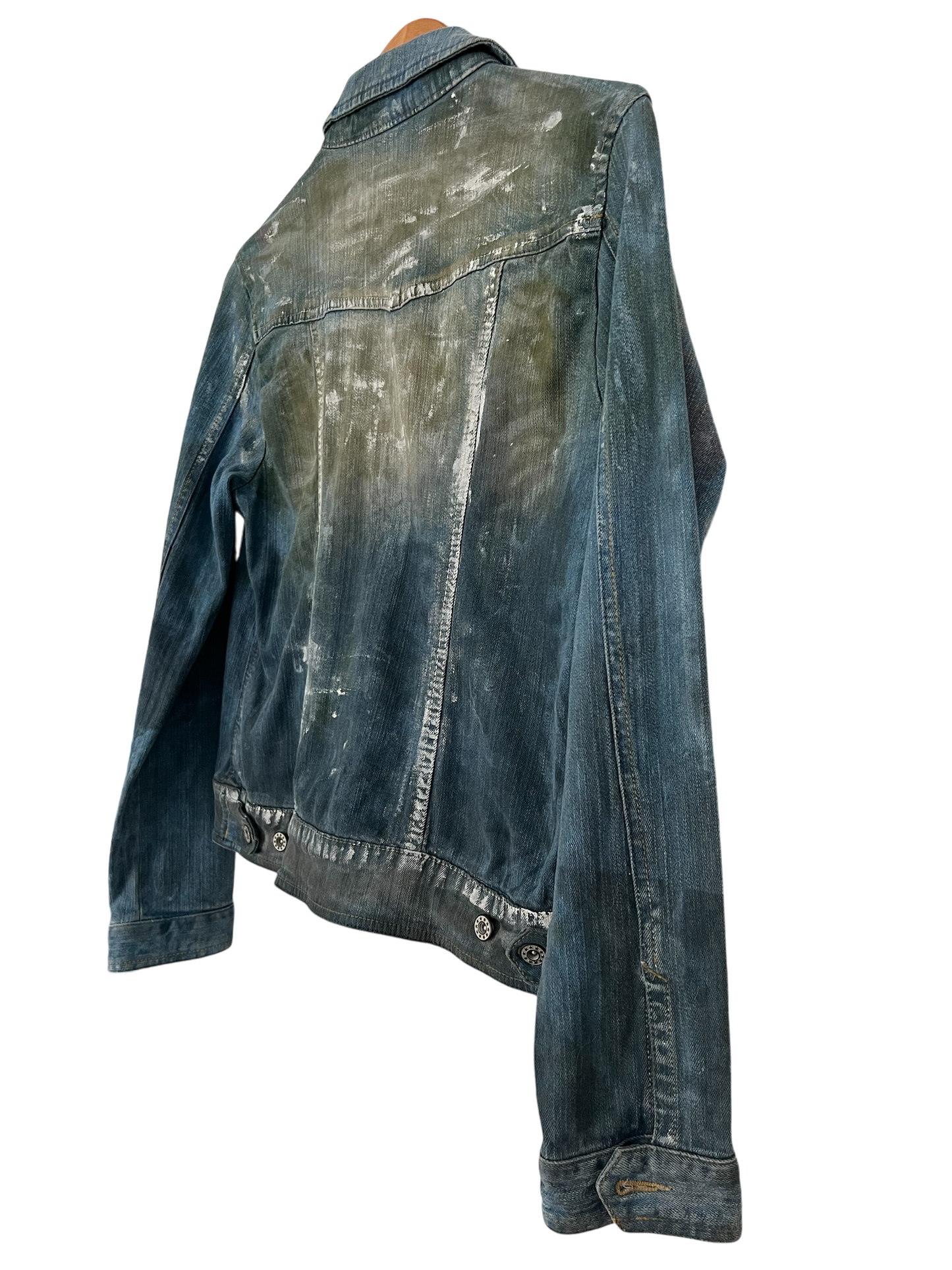 Modern Grunge Hand-Painted Denim Jacket - Streetwear Style