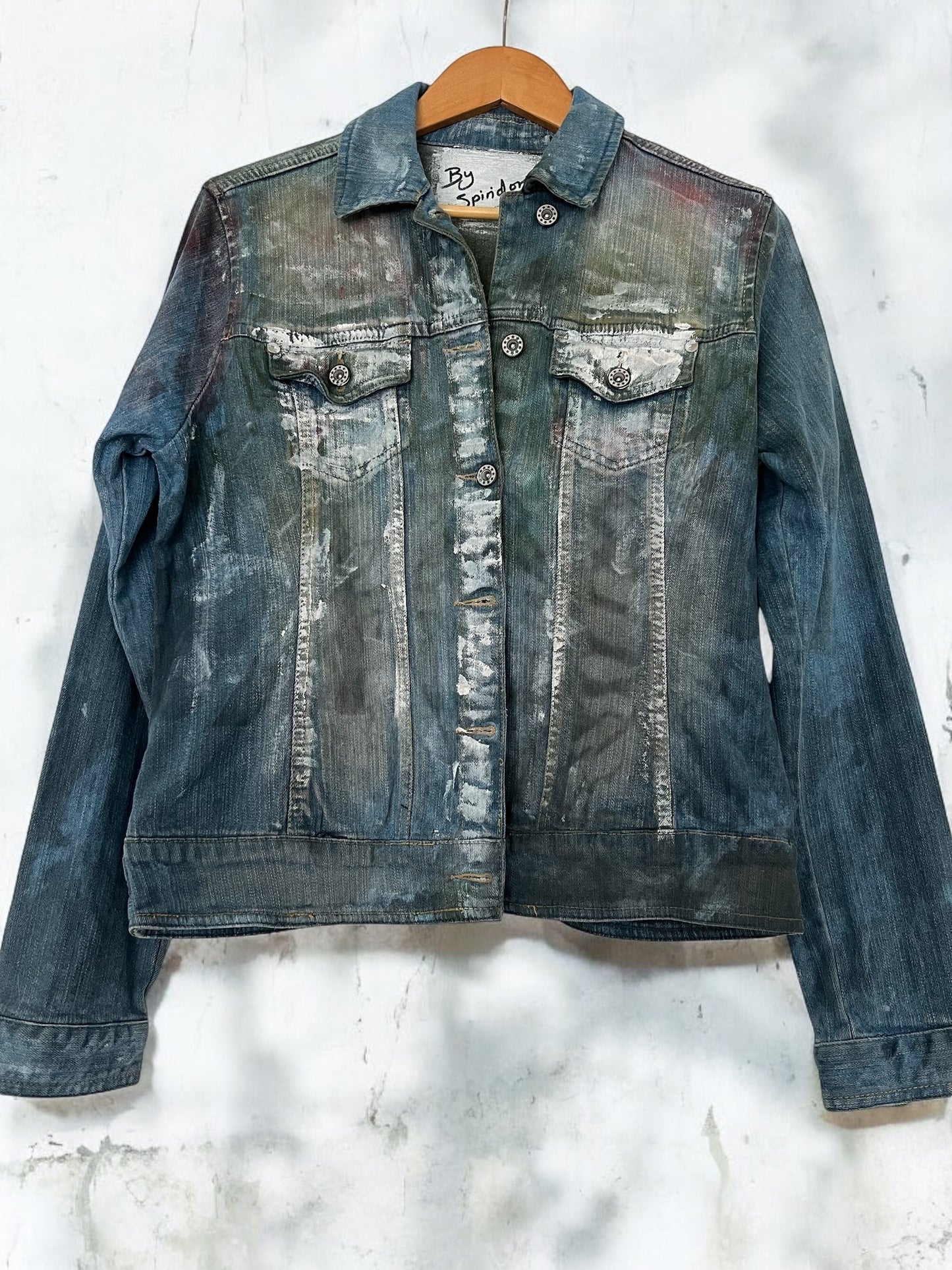 Modern Grunge Hand-Painted Denim Jacket - Streetwear Style