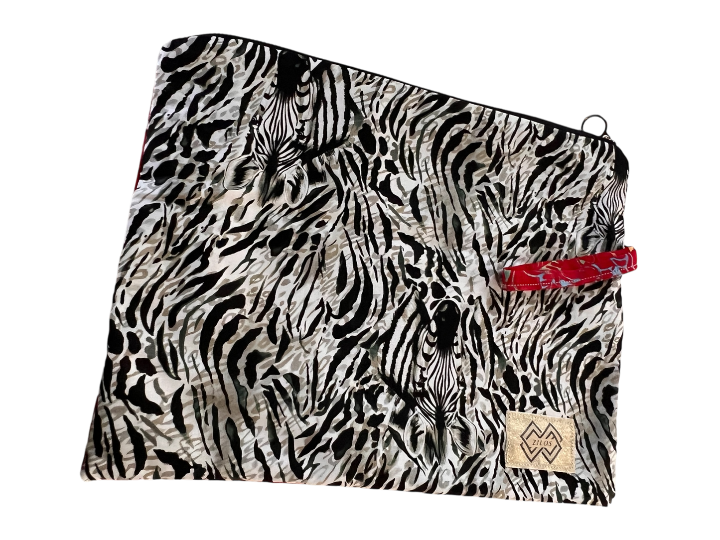 Zebra and Floral Fusion Clutch Bag