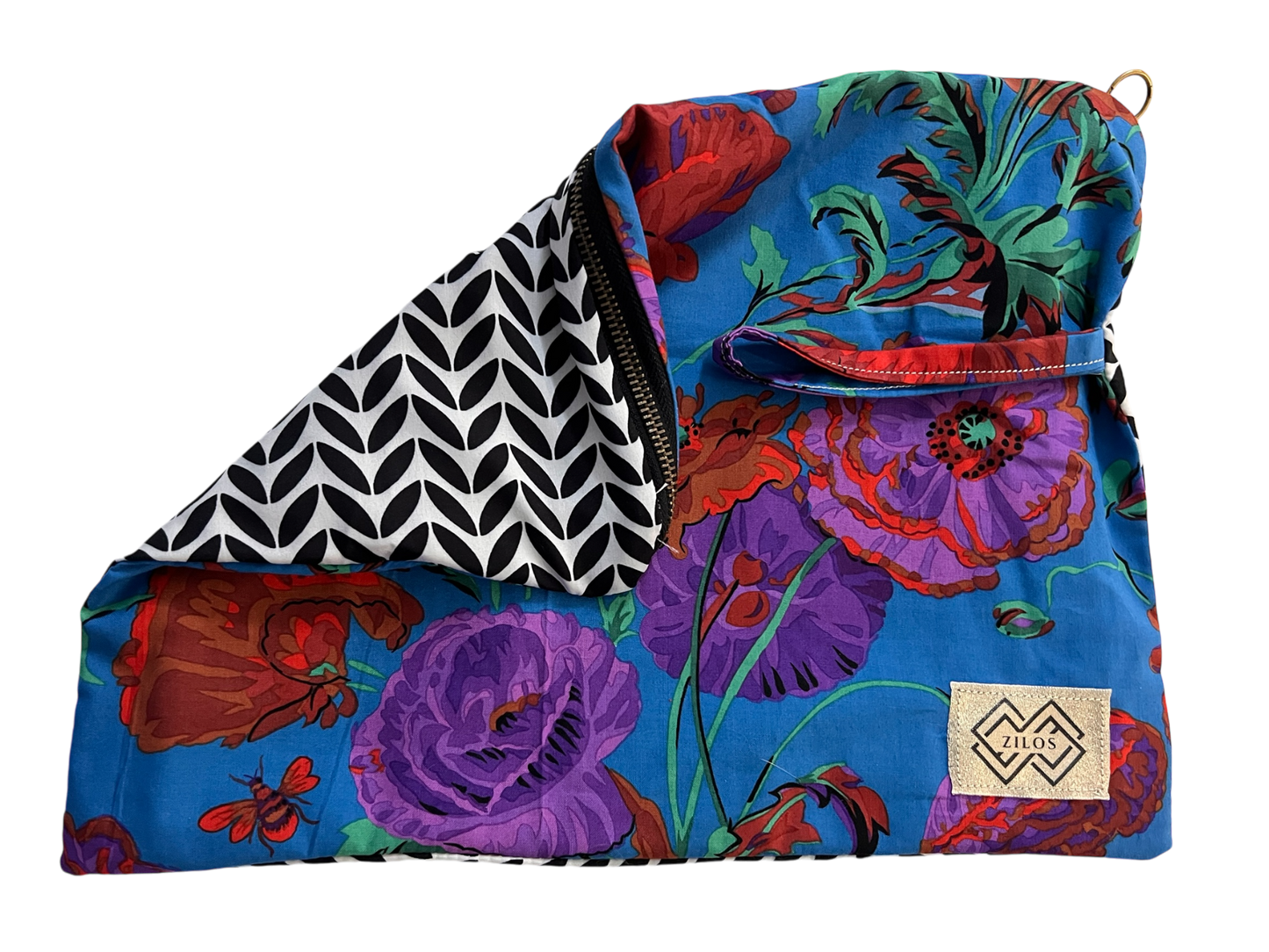 Geometric Elegance and Tropical Vibrance Dual-Sided Clutch