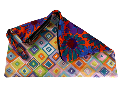 Dual-Sided Art Cotton Clutch - Geometric & Floral