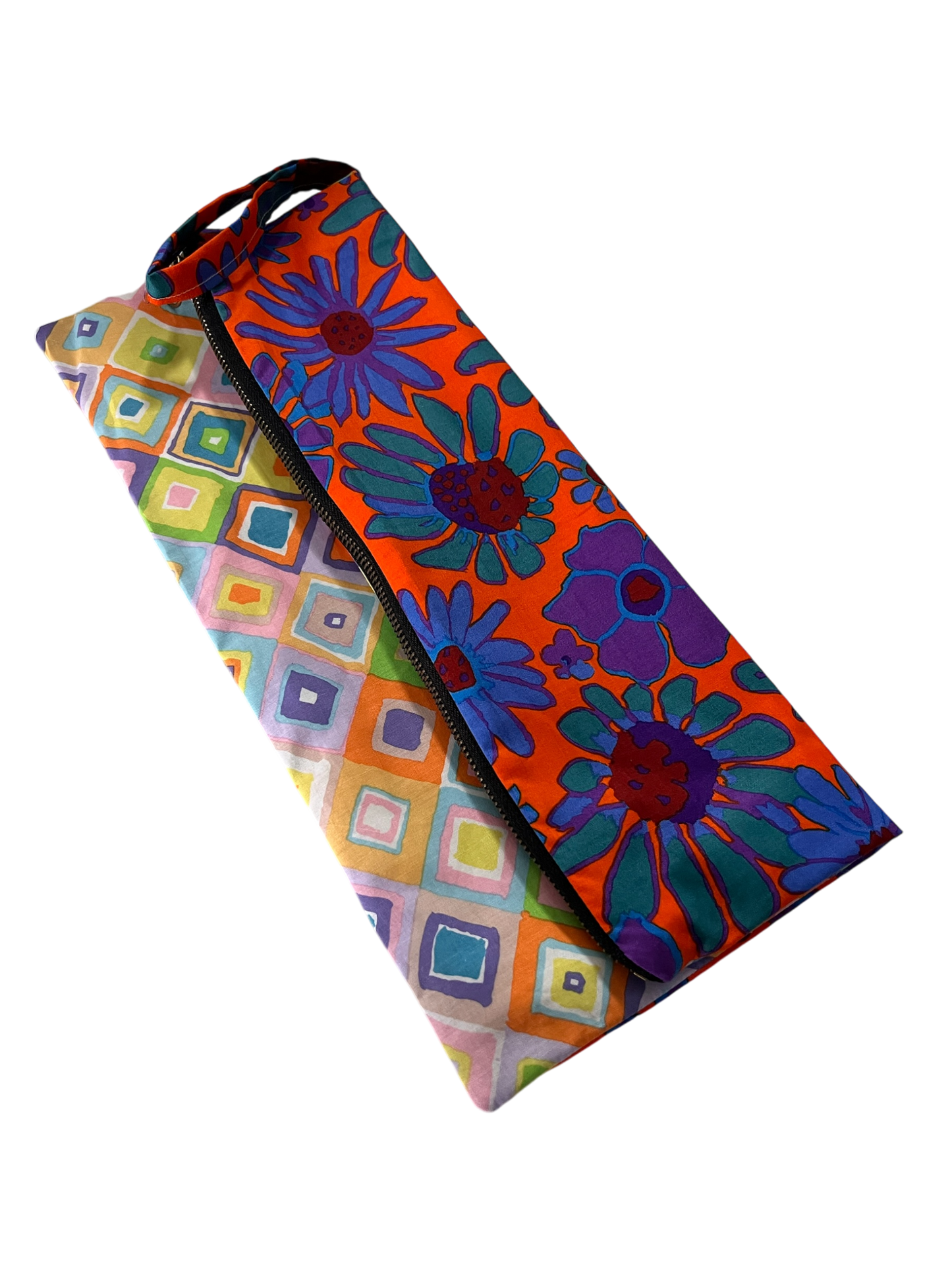 Colorful Geometric and Floral Zipper Pouch