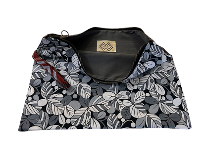 Artistic Cotton Clutch - Geometric & Floral Contrast