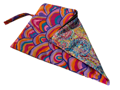 Colorburst Cotton Clutch - Artistic Fold-Over Design