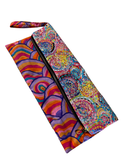 Colorburst Cotton Clutch - Artistic Fold-Over Design