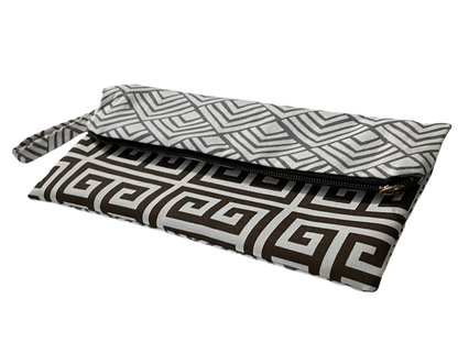 Geometriic Cotton Clutch - Greek Key Design