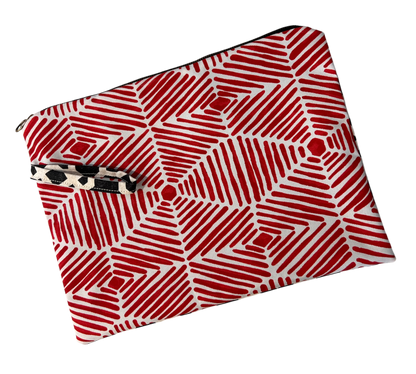 Geometric Statement Clutch - Red, Black & White