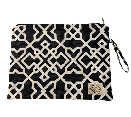 Geometric Statement Clutch - Red, Black & White